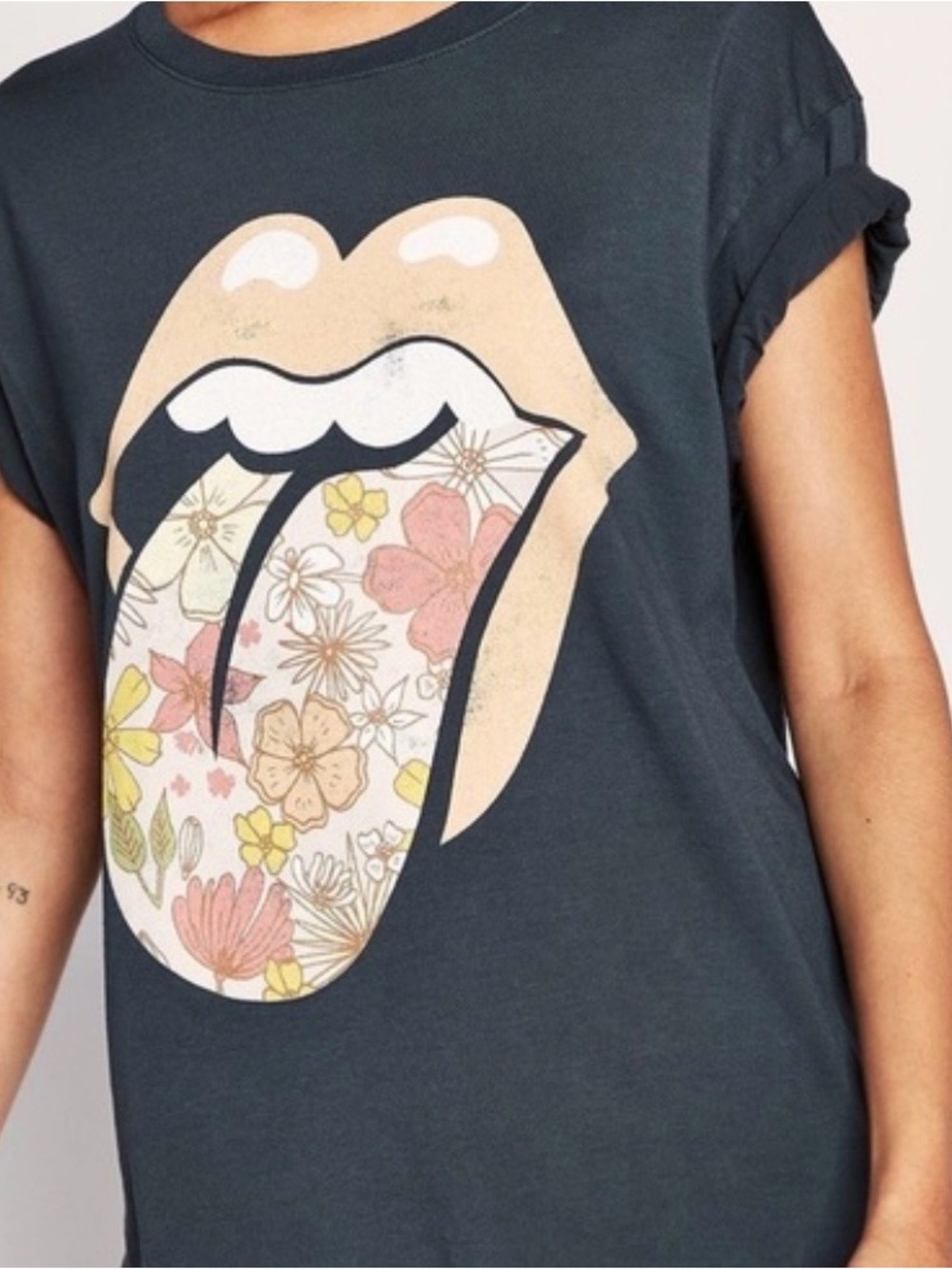 EUC Daydreamer for Free People Rolling Stones tshirt Color - Mauve